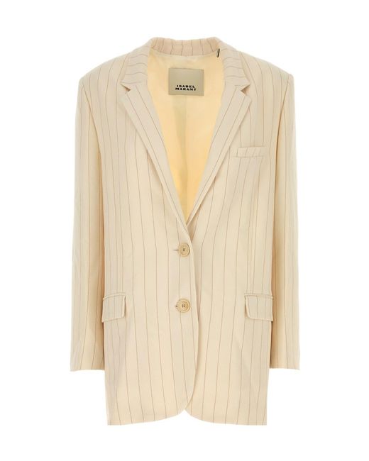 Isabel Marant Natural Oceany Single-Breasted Blazer