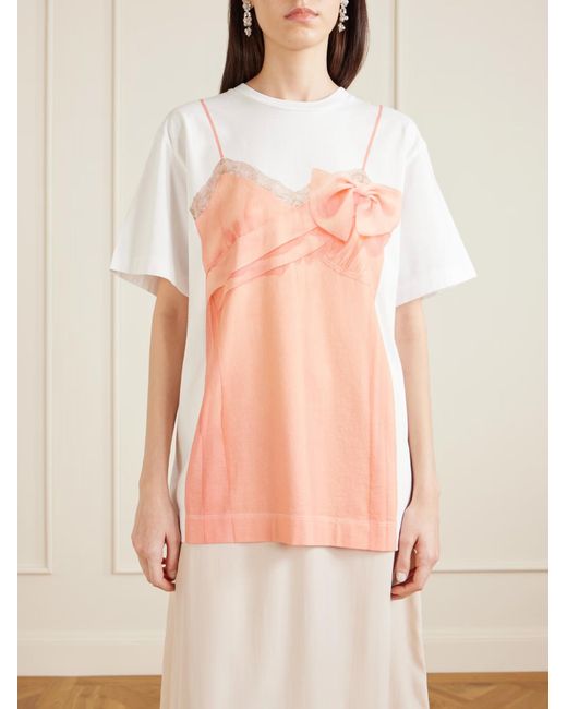 Simone Rocha Pink Printed Crew Neck T-Shirt