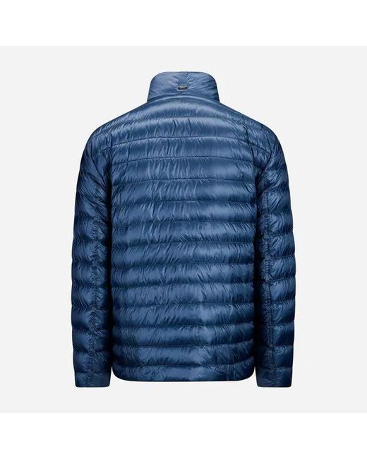 Herno Blue Long-Sleeved Down Jacket for men