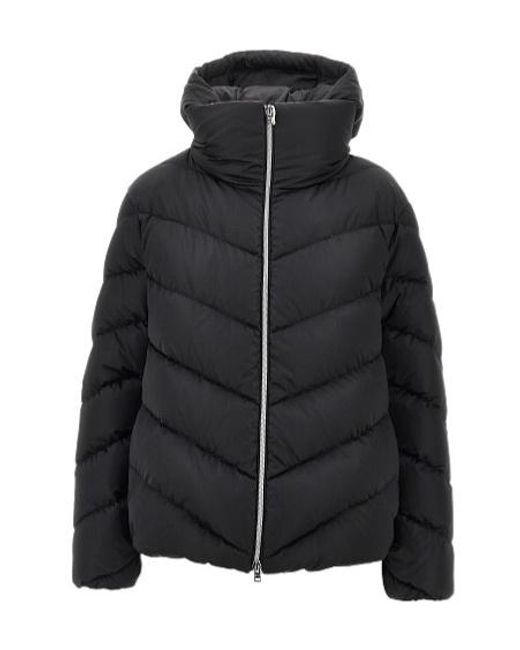 Herno Black Hooded Quilted Jacket