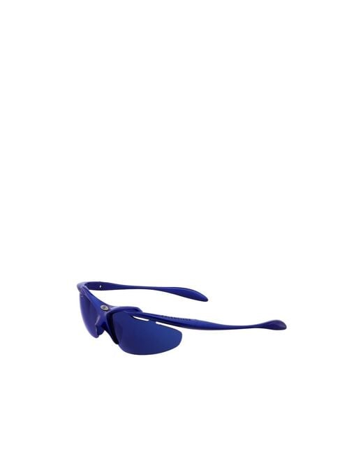 Balenciaga Blue Eyewear Wrap-Around Frame Sunglasses