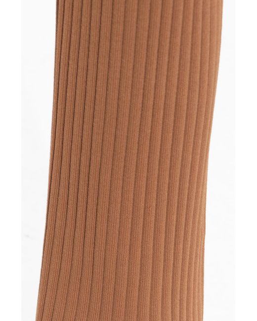 Nanushka Brown High-Waist Front-Slit Leggings