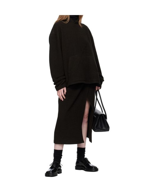 Rier Black Wool Fleece Hooded Sweatshirt