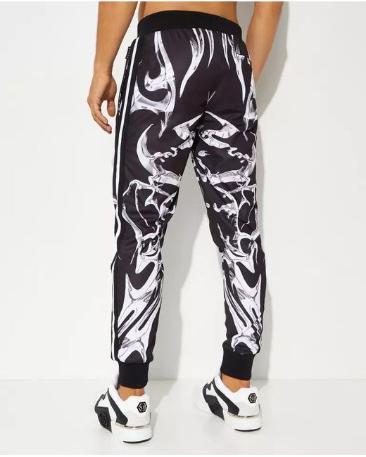 Philipp Plein Black Elastic Waist Sweatpants for men