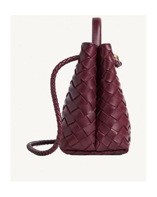 Bottega Veneta Red Small Andiamo Shoulder Bag