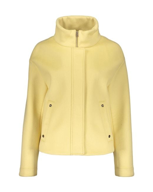 Herno Yellow High-Neck Zip Short Coat