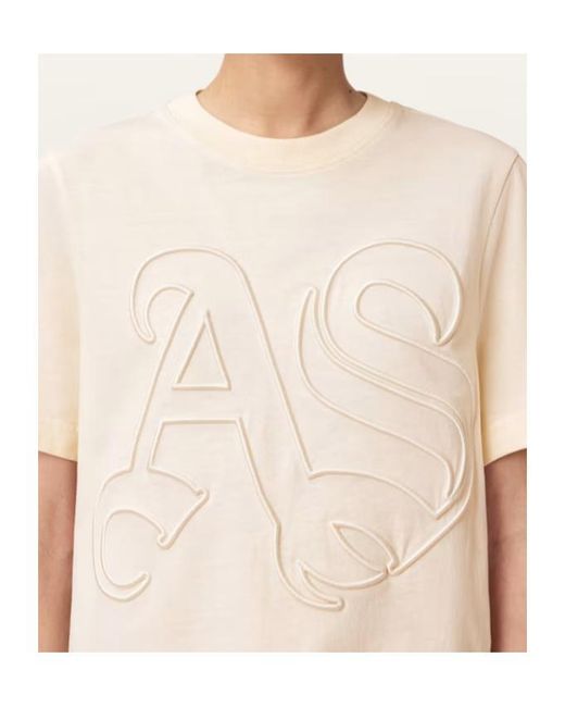 AllSaints Natural Lisa Embossed Crew Neck T-Shirt