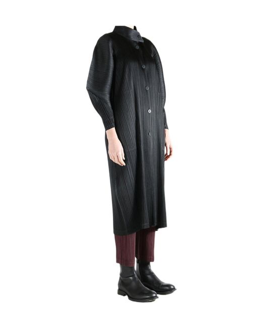 Pleats Please Issey Miyake Black Pleats Please Issey Miyake Skyline Coat