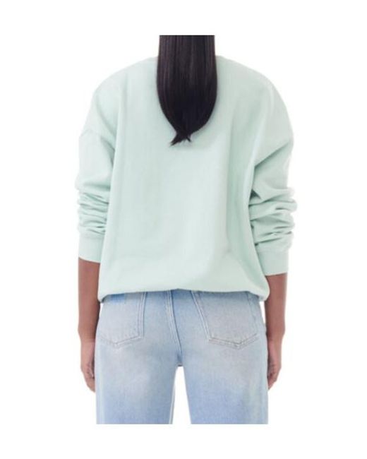 Ganni Green Logo Printed Crewneck Sweatshirt