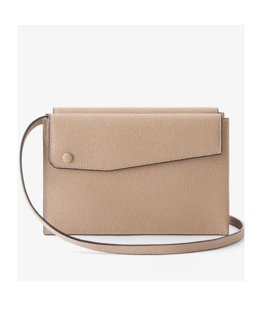 Valextra Natural Flap Shoulder Bag