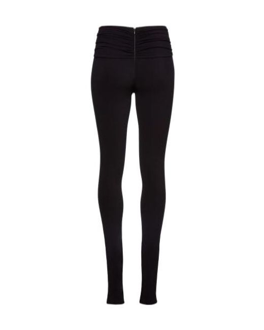 Magda Butrym Black Draped Rose Decorative Casual Pants
