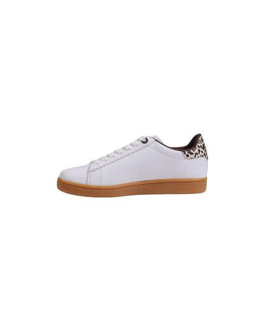 EA7 White Round-Toe Low-Top Casual Shoes for men