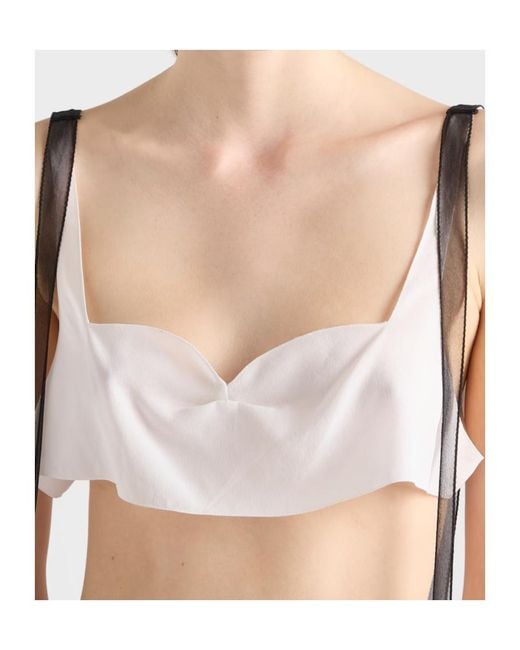 Prada White Crepe De Chine Top