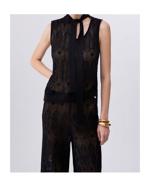Liu Jo Black Bow Detail Knitted Top