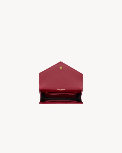 Saint Laurent Red Cassandre Quilted Wallet