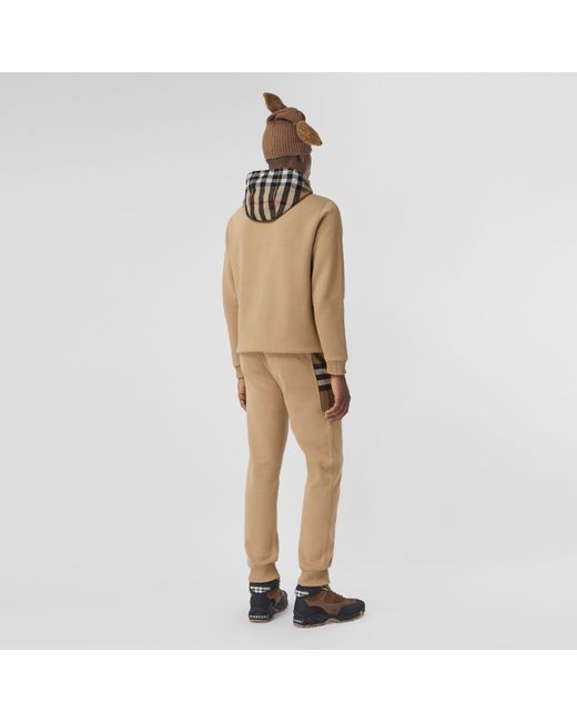 Burberry Natural Check Panel Jogging Pants for men
