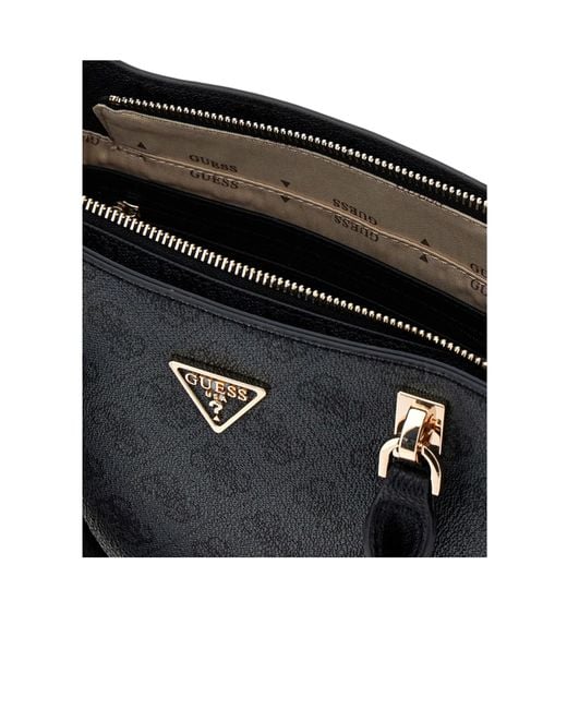 Guess Black Noelle 4G Monogram Charm Tote Bag