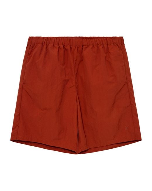 Goldwin Red Elastic Waist Shorts for men