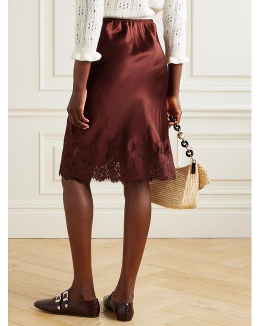 Doen Purple Elowette Lace-Trimmed Skirt