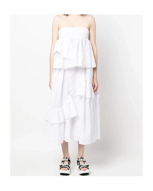 CECILIE BAHNSEN White Spaghetti Strap Suspenders