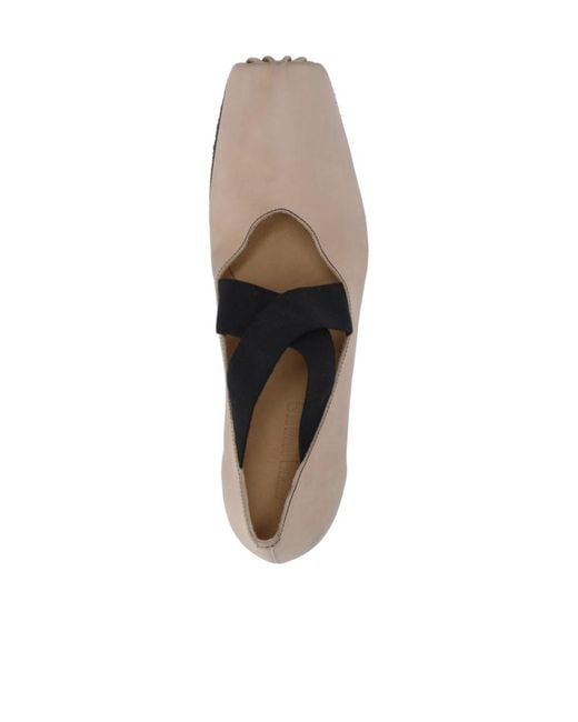Uma Wang Brown Square Head Flat-Soled Shoes