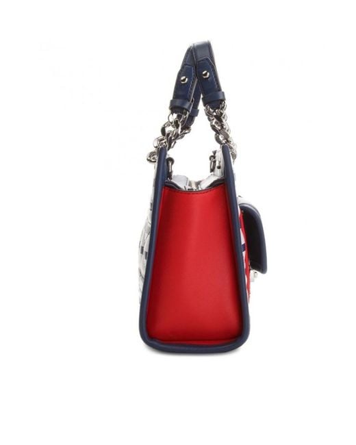 Karl Lagerfeld Blue Logo Color Blocking Design Shoulder Bag