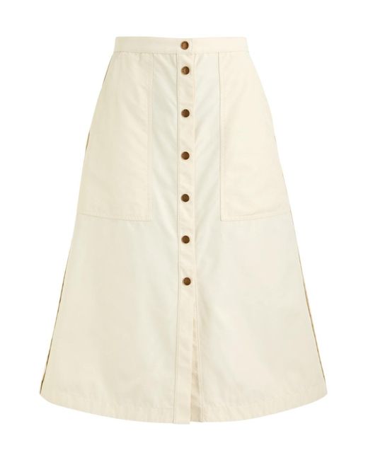 Moncler Natural Front Button Midi Skirt
