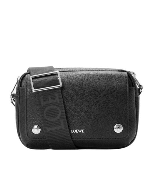 Loewe Black Pebble Messenger Bag Small for men
