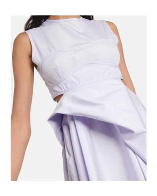 CECILIE BAHNSEN Purple Seero Cutout Cotton Minidress