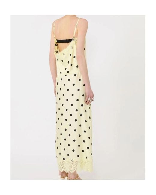 Sportmax Metallic Elegant Polka Dot Silk Twill Mini Dress With Pleated Motif