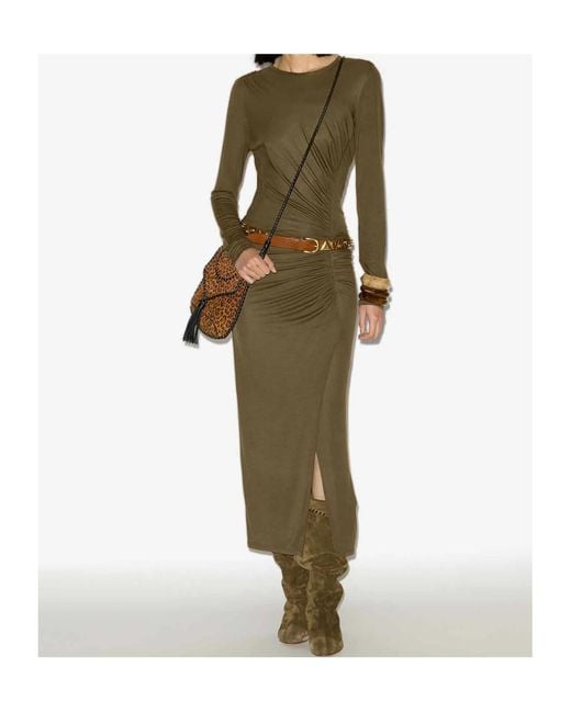 Isabel Marant Natural Isabel Marant Étoile Jelina Long Draped Jersey Dress
