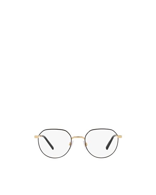 Dolce & Gabbana White Eyewear Round Frame Glasses for men