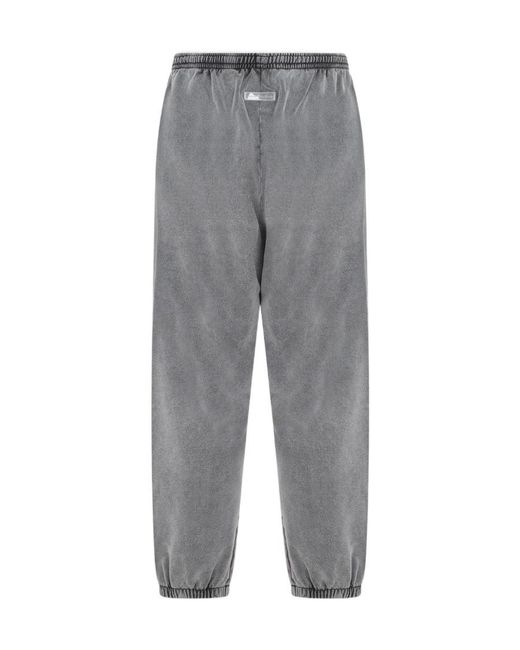 Acne Gray Logo Patch Drawstring Trousers for men
