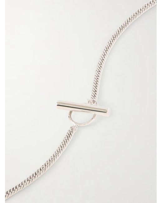 Jil Sander White Horseshoe-Pendant Necklace