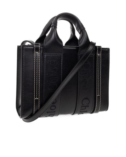 Chloé Black Chloé Woody Mini Tote Bag