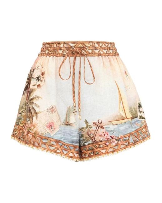 Zimmermann Natural Mahon Relaxed Shorts