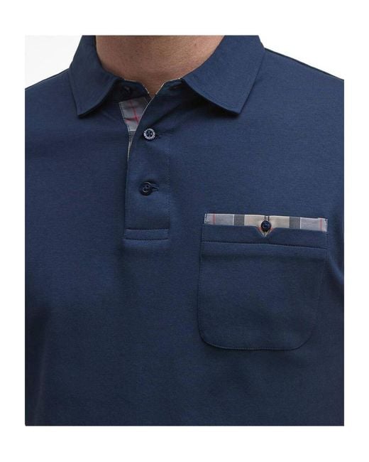Barbour Blue Corpatch Tailored Short-Sleeved Polo Shirt for men
