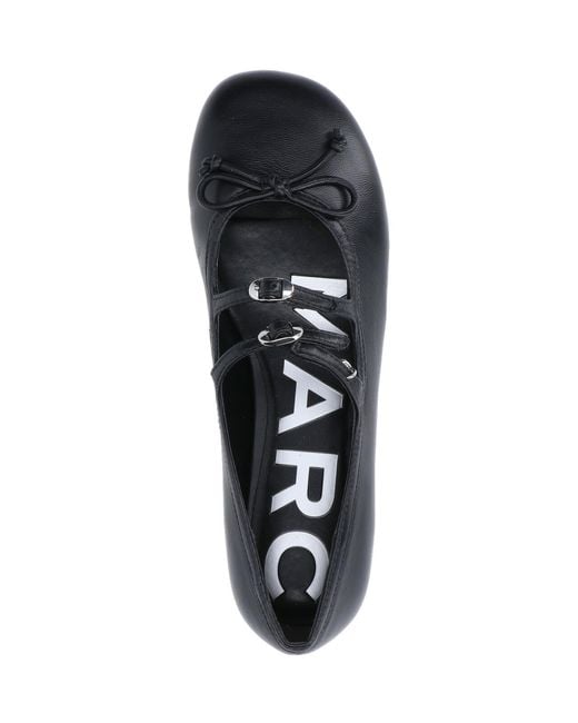 Marc Jacobs Black Round Toe Buckled Ballerines