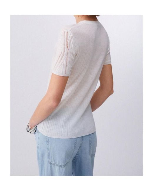 Liu Jo White Perforated Sweater