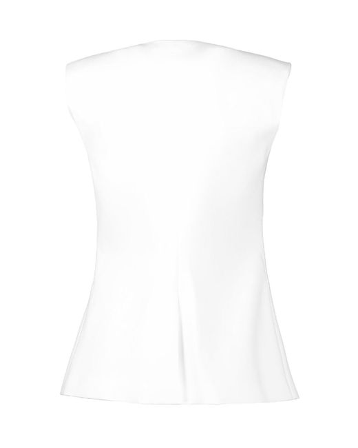 Veronica Beard White Tamara Sleeveless Waistcoat