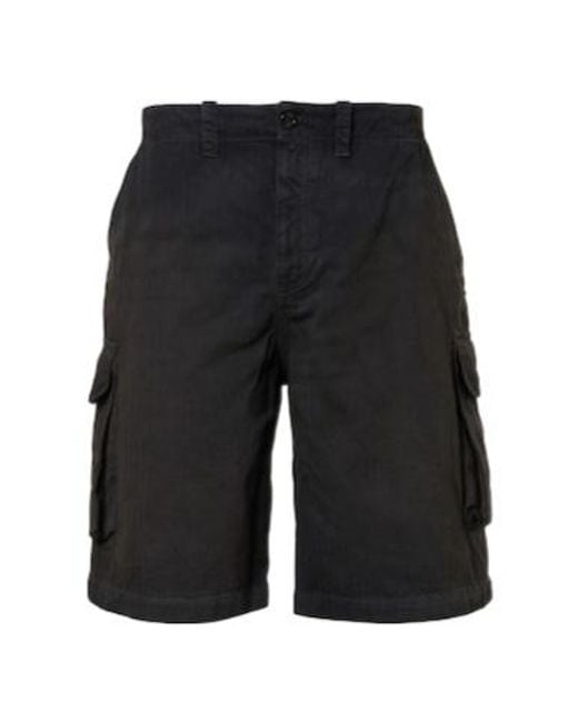 Our Legacy Black Mount Herringbone Cotton Cargo Shorts for men