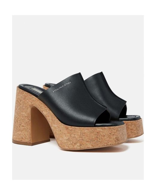 Stella McCartney Blue Logo Printed Platform Sandals