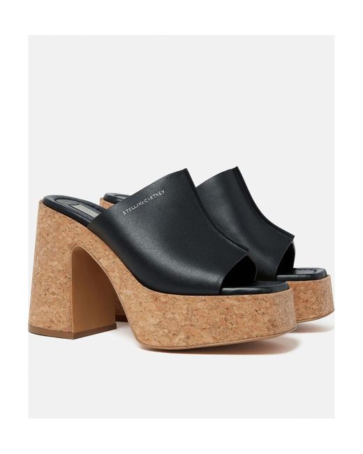 Stella McCartney Blue Logo Printed Platform Sandals