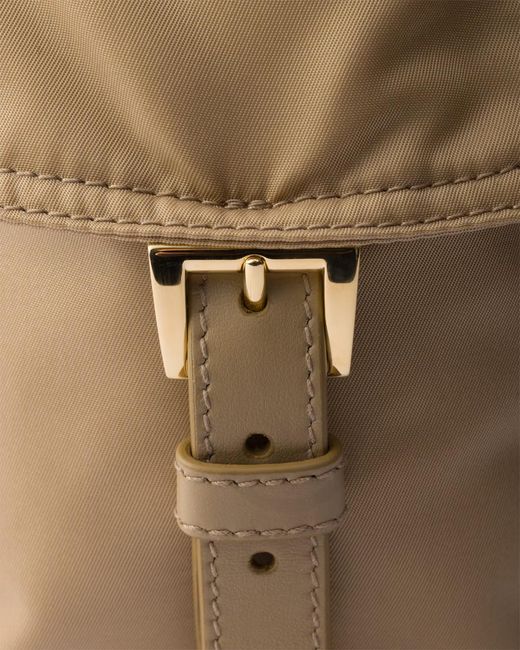 Prada Natural Explore Large Re-Nylon And Leather Bag