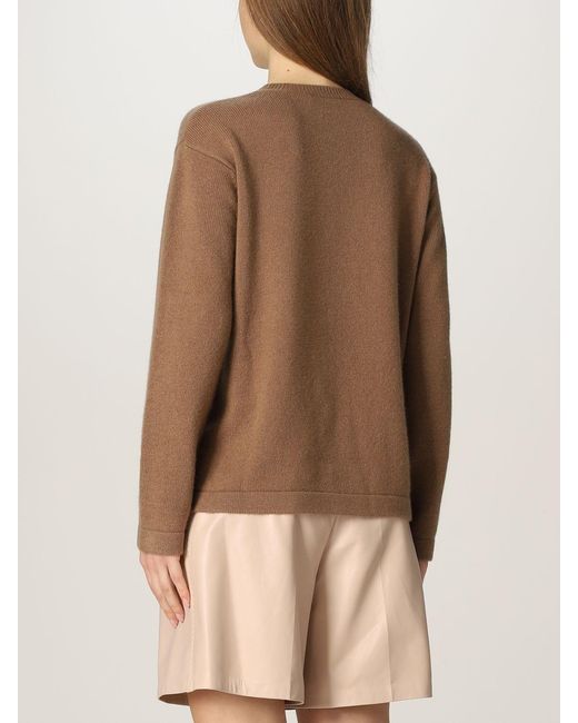 Max Mara Brown Logo Knitted Pullover