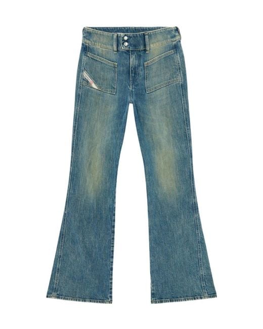 DIESEL Blue Bootcut Jeans Low-Waist D-Hush