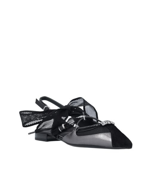 Pinko Black Bow Pointed Toe Slingback Pumps