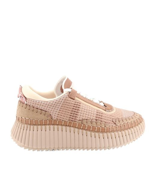 Chloé Pink Lace-Up Sneakers for men