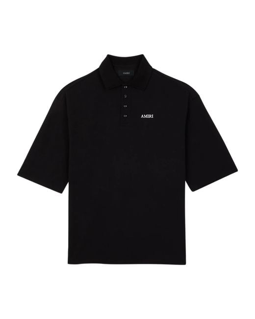 Amiri Black Logo-Detail Polo Shirt for men