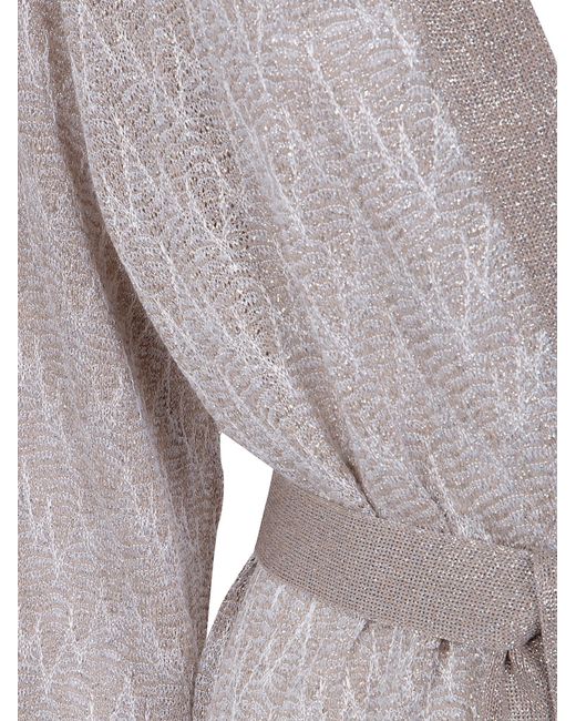 D.exterior Gray Belted Long Cardigan